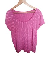 Peacocks Maternity Pink Polka Dot Top Size 18 Short Sleeve Stretch T-Shirt