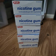 Rugby Nicotine Gum 4 mg and 2 mg Mint Sugar Free, 5 Count Box Oral Anti-Smoking
