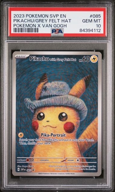 Pokemon TCG Pikachu with Grey Felt Hat 085 Van Gogh Scarlet Violet Promo PSA 10