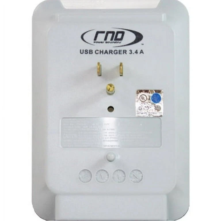 Wall Power Station 3 AC Plugs & 2 USB ports (3.4A total) Surge Protect USB - Image 2 of 3