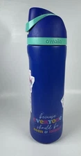 Owala 24 Oz. Water Bottle Free Sip Flip Cap Blue W/stickers- Used