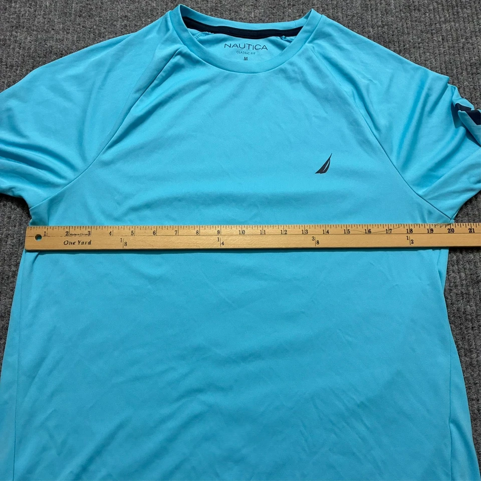 Camisa de manga larga Nautica para hombre talla M azul calce clásico UPF que absorbe la humedad Foto 4 de 4