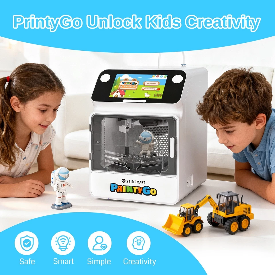 Mini impresora 3D SainSmart PrintyGo para niños, impresora niveladora automática de 600 mm/s Foto 2 de 4