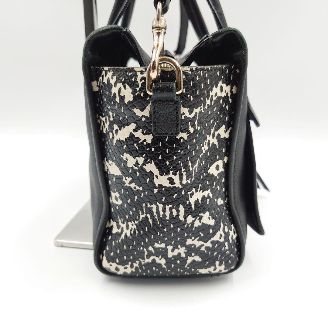 COACH Black Python Leather 2-Way Shoulder Bag Lux… - image 4