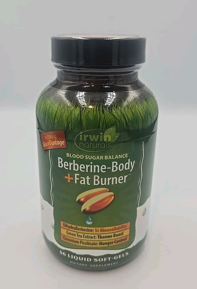 Irwin Naturals Berberine Body Fat Burner 56 Softgels Exp 04/2027