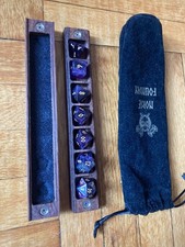 Amethyst Dice Set with Magnetized Wood Norse Foundry Carry Case
