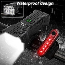 40000LM Rechargeable LED MTB Bicycle Light Racing Bike Front Rear Headlight