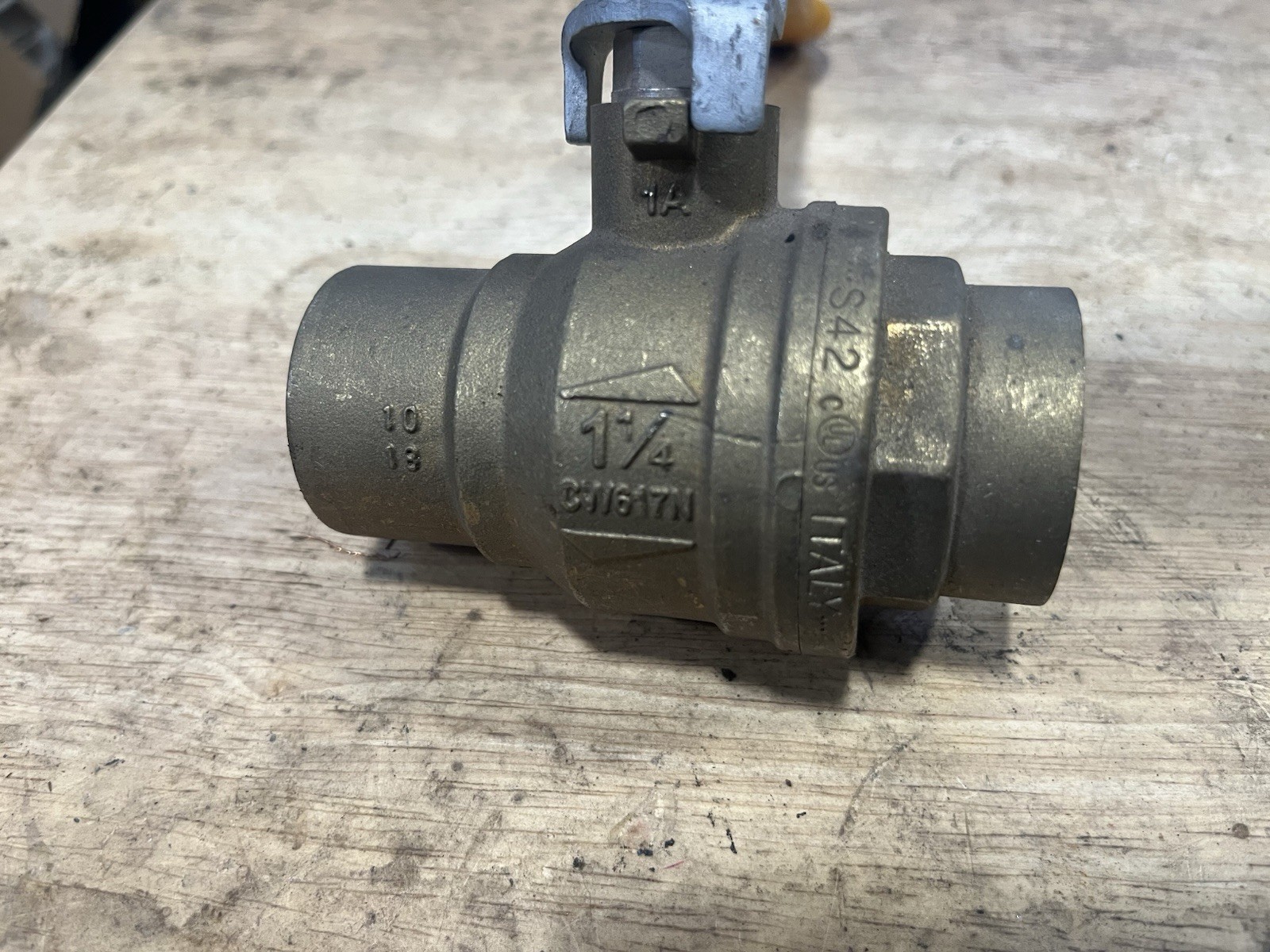 1 1/4” Brass Ball Valve Sweat Made In Italy