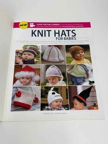 Leisure Arts Knit Hats for Babies 9 Designs Knitting Pattern 6192 - Picture 2 of 5