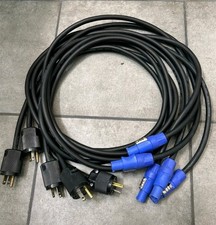 Adapter 6 ft Edison Plug To PowerCON Blue Female 12AWG 300V Lot Of 5 Neutrik