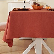 Fall Thanksgiving Tablecloth Rectangle Linen Waterproof Textured Burnt Orange Ta