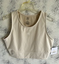 Barry's Fit Rib Tank Cropped Top New With Tags Oatmeal Large USA Made