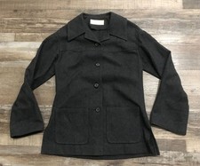 Vtg Pendleton Virgin Wool Blazer Women Size 10 Med Charcoal Gray