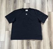 Adidas Originals Trefoil Mens Black Crewneck T Shirt Tee Black Sz M 100 Cotton