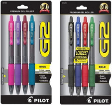 Pilot G2 Retractable Premium Gel Ink Roller Ball Pens, 1.0 Mm, Bold Point, Assor