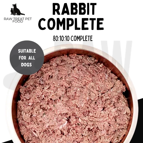RABBIT Complete Raw Treat Pet Foods Frozen 801010 Raw Dog Food Blocks