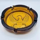 Extra-Large 10 inch Federal Eagle Amber Glass Ashtray Vintage