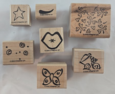 7 Pc Stamping Up Assorted Wooden Rubber Scrapbook Card Making Stamps