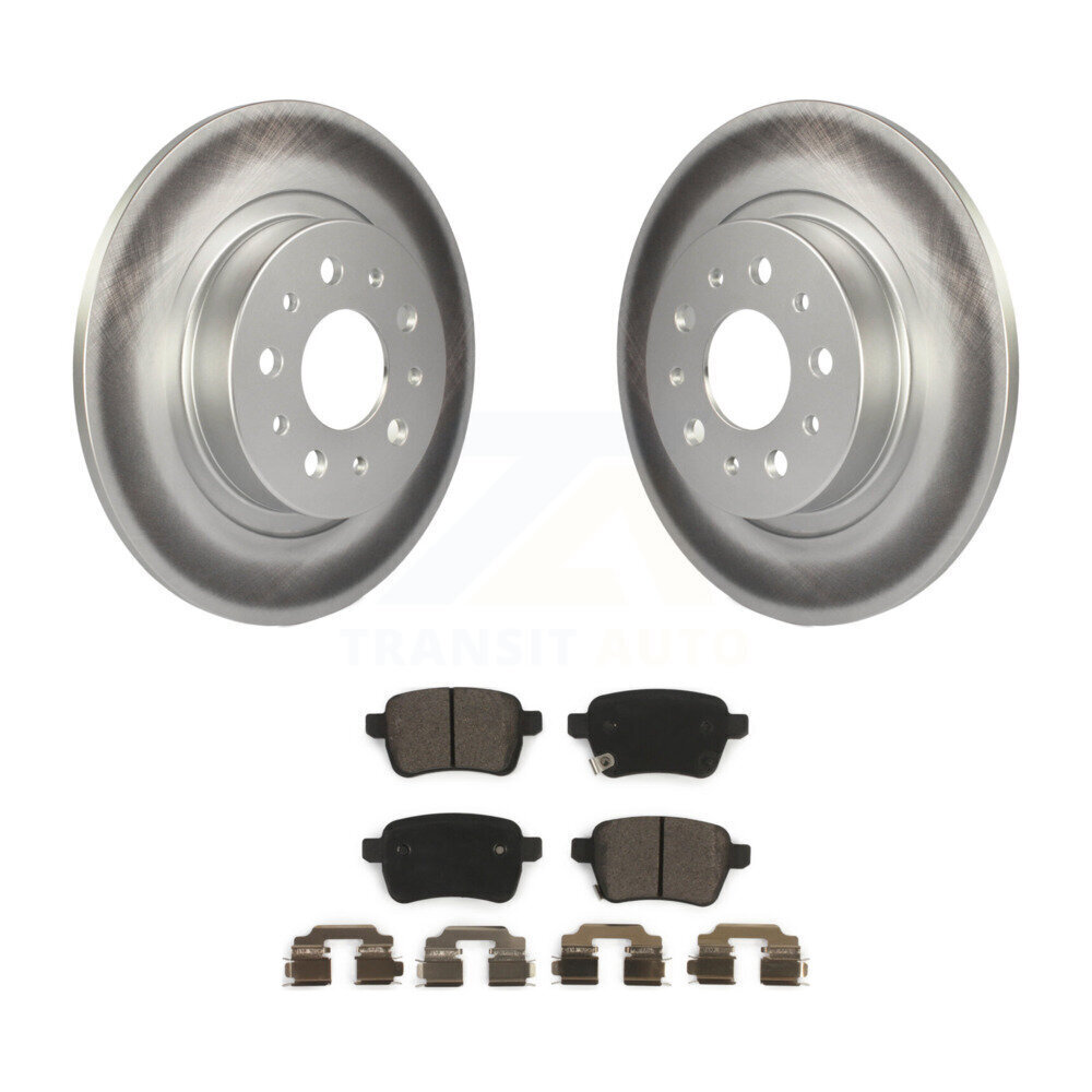 Coated Disc Brake Rotors And Ceramic Pads Rear Kit For 2014-2020 Fiat 500L
