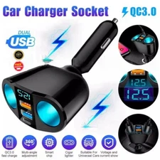 Car Cigarette Lighter Adapter 2 Way Double Plug Socket Charger Splitter 12V DC A