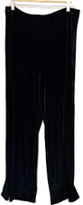 Karen Kane Women's Black Pants Velvet Wide Leg sz XL pull on elastic waist