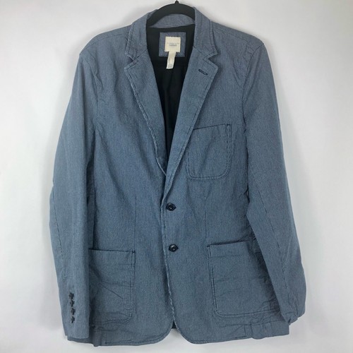 Land's End Canvas 1963 Chambray Blue and White Women's Blazer Jacket