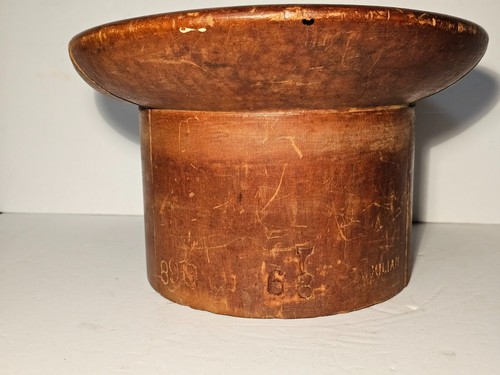 ANTIQUE KILIAN MILLINERY HAT FORM ,WOOD PUZZLE HAT BLOCK ( 6-7/8 NUMBER # 898 ) - Picture 8 of 14