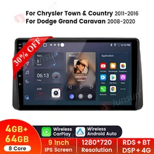 8-Core 4+64G Android14 Carplay Stereo Radio For Chrysler Town & Country 2011-16