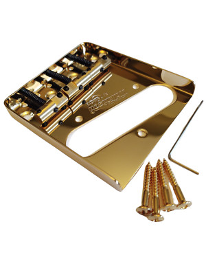 WILKINSON Gold Telecaster Ashtray Bridge with WTB Compensated Brass Saddles