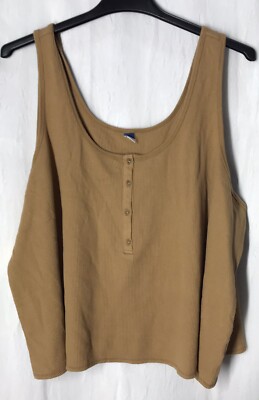 Old Navy Waffle Knit Tank Lounge Top Plus Size 4X Brown  Women s NWT