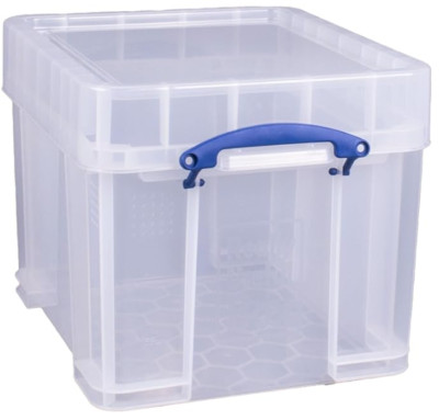 Really Useful Box 35L XL Aufbewahrungsbox Kunststoff Transparent Stapelb. Deckel