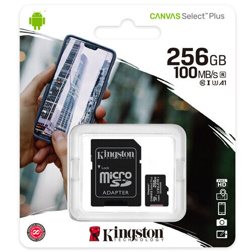 Kingston A1 100MB/s 256GB 256G micro SD micro SDXC Flash Memory TF Card Class10  - Picture 1 of 3