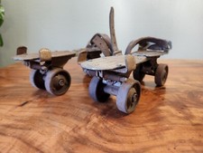 Vintage 1950s Metal Chicago Adjustable Roller Skates Shoes