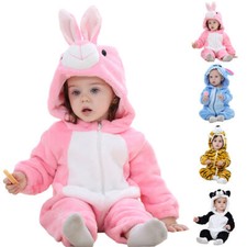 Pigiama Pagliaccetto Invernale Bambino - Flanella, Con Cappuccio, Animali Carini, Unisex, Taglie 70-120