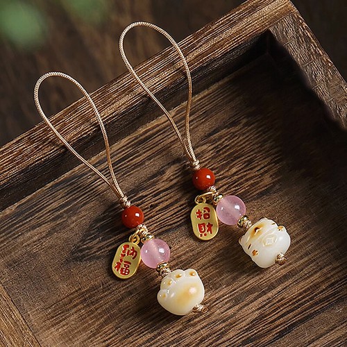 Cat Paw Phone Strap Anti-lost Pendant Girl Women Keychain Lucky Cat Lanyard - 第 11/14 張圖片