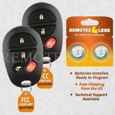 2 For 2004 2005 2006 2007 2008 2009 Toyota Sienna Keyless Remote Car Key Fob