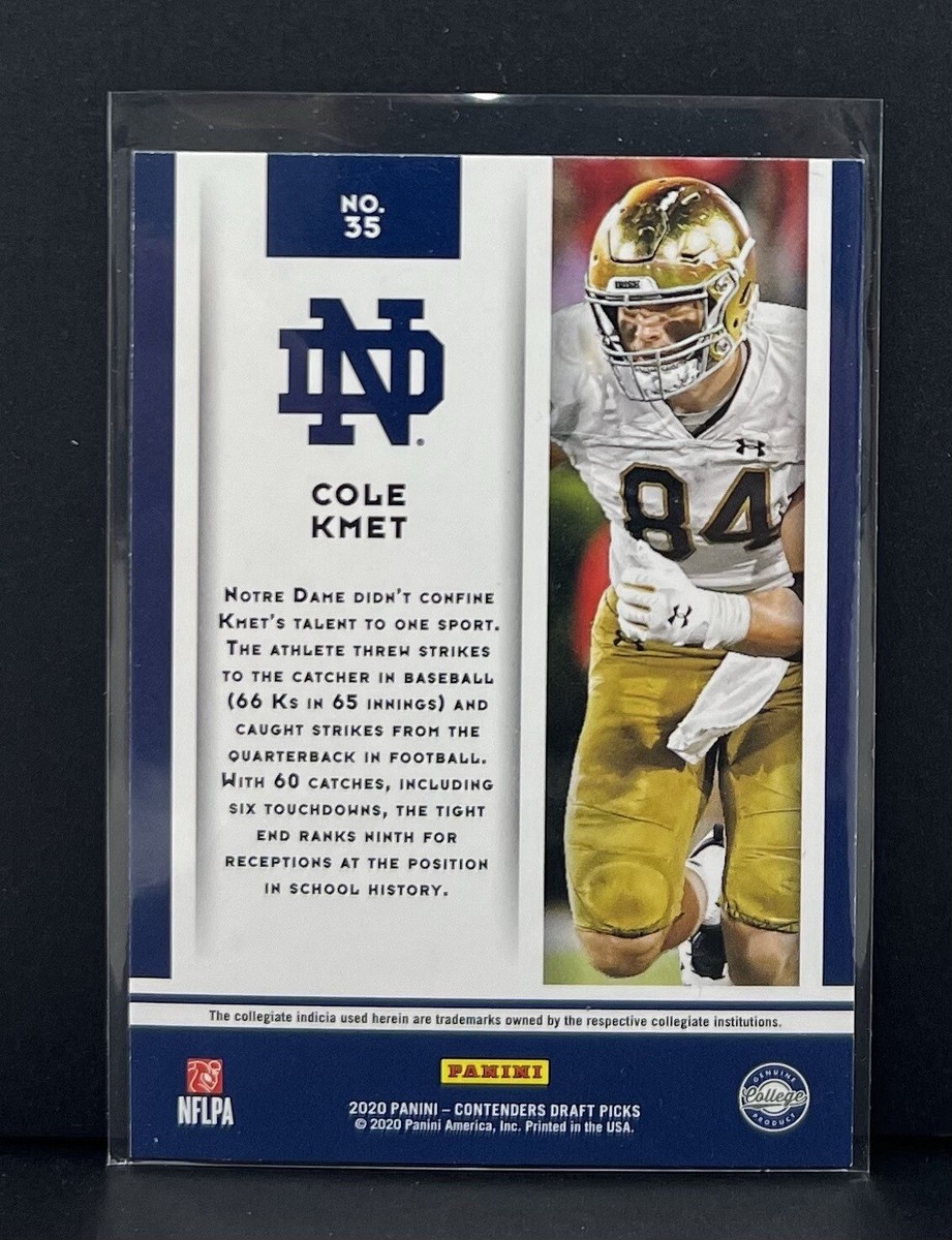 2020 Panini Contenders Cole Kmet #35 Game Day Ticket Notre Dame Fighting  Irish