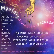 Metaphysical Divination pkg. of crystals, sage + intuitive message (see photo)
