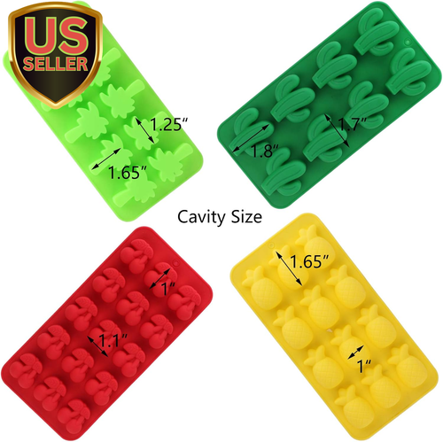 Silicone Candy Molds and Ice Cube Trays Molds, Set of 4