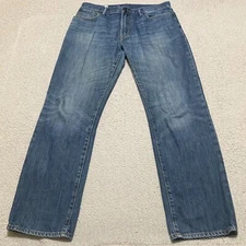 Gap Mens Jeans sz 33x32 Blue Denim Straight Leg Medium Wash Mid Rise