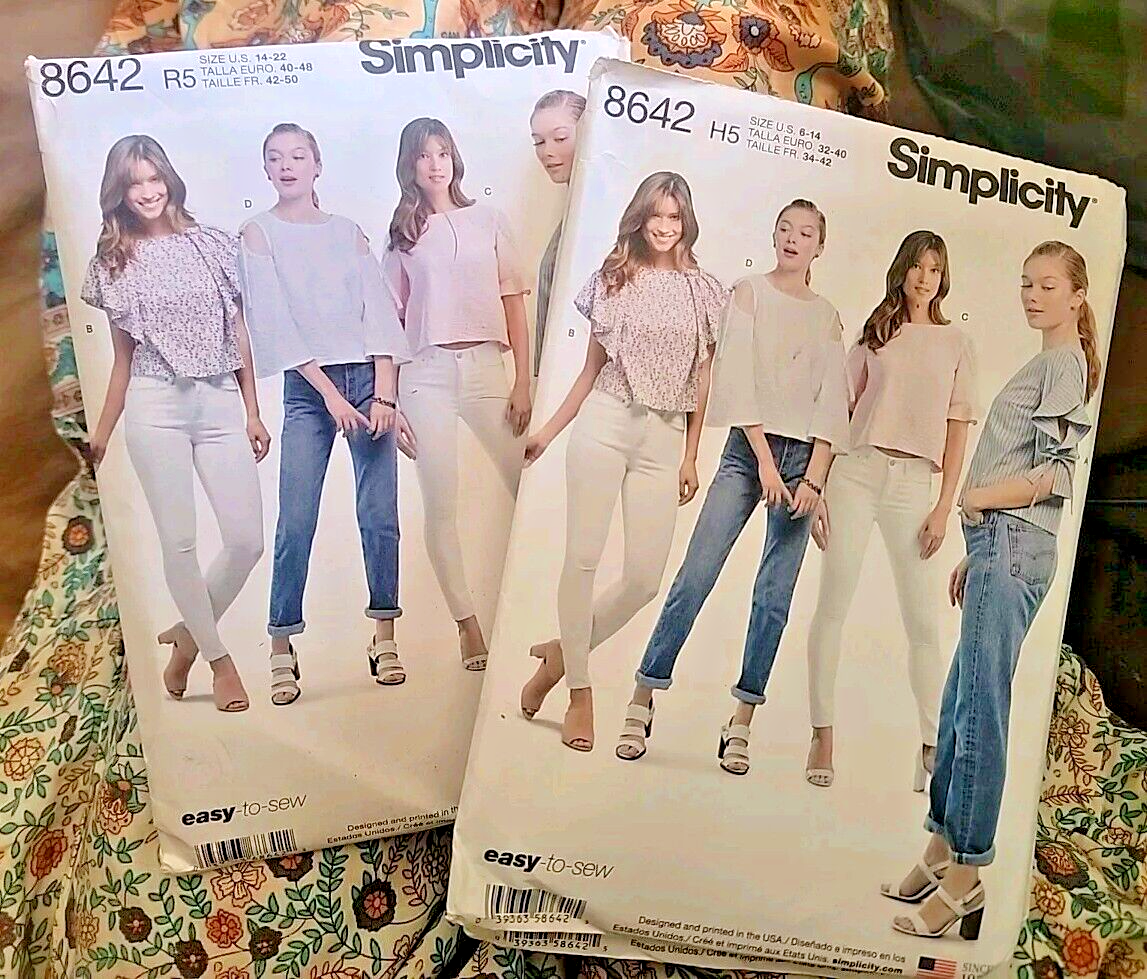 VTG SIMPLICITY 8642 TEEN TOPS SEWING PATTERN UN CUT SZ 6-14 & 14