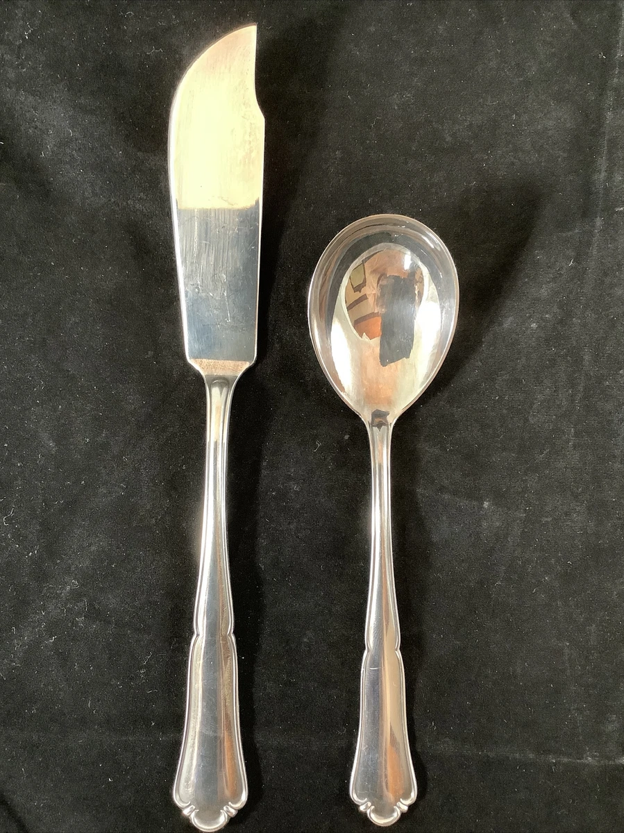 Bruckmann 90 Solitude Silver Plate Silverware Sugar Spoon Cheese Butter Knife