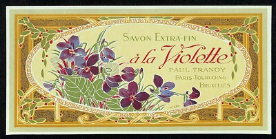 Savon Extra Fin à Violette Paul Tranoy Paris French Violet Soap Label