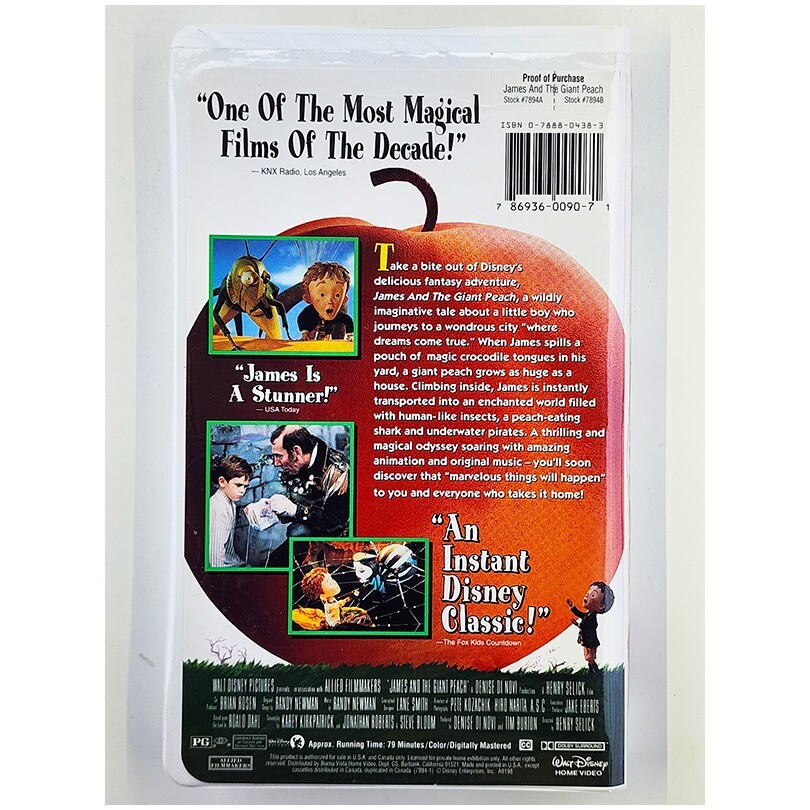 James and the Giant Peach, Walt Disney Home Video (1996, VHS
