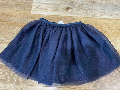 H&M Navy Blue Glitter Tulle Skirt Girls Dance Costume or Party Outfit 5-6 years - Picture 3 of 3