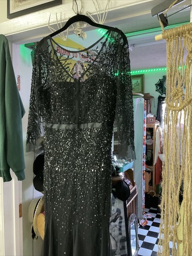Sequin Beaded Mesh Gown | eBay