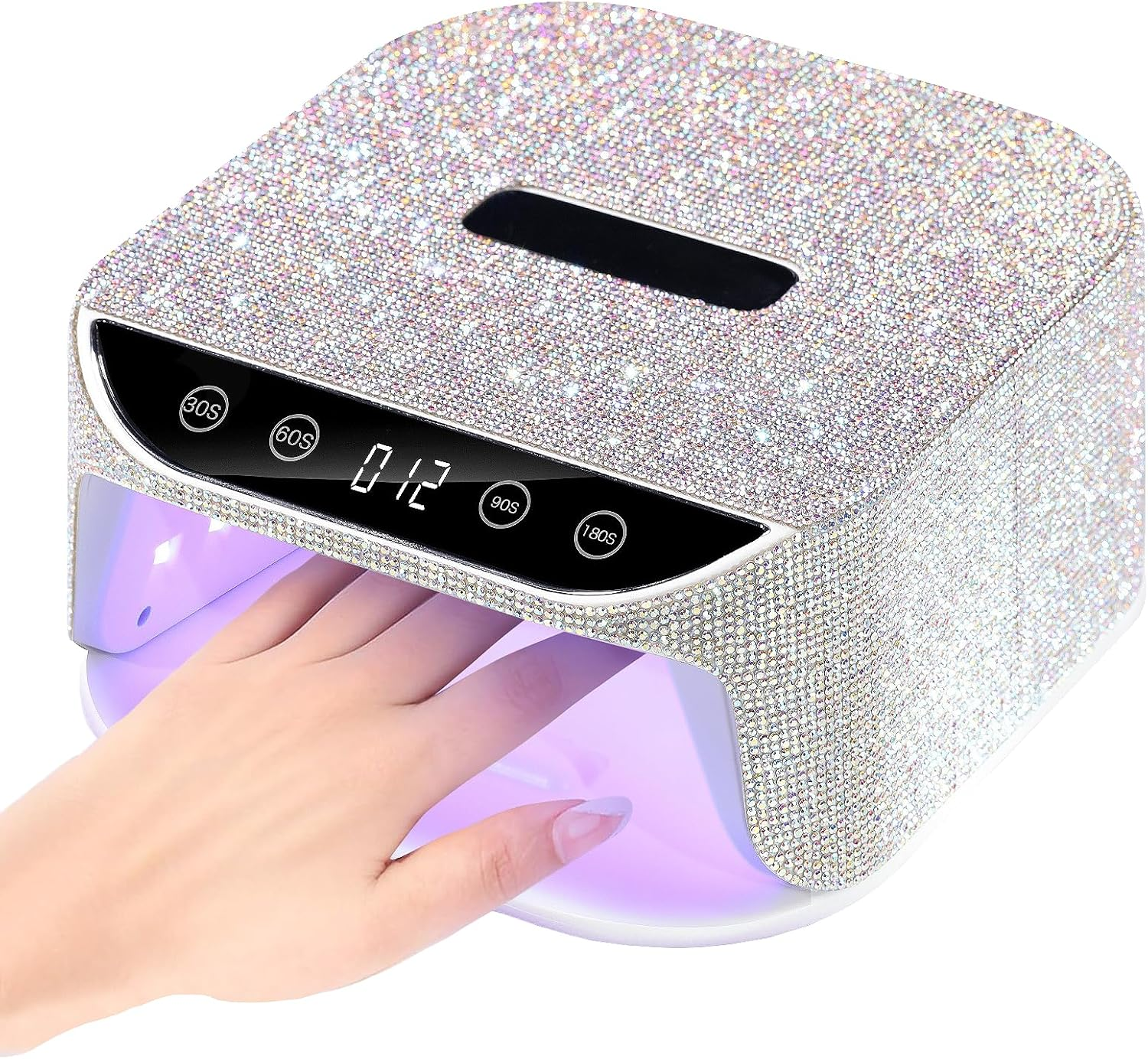 Rechargeable Diamond UV LED Nail Lamp with 4 Timer Settings for Professional Gel Nail Curing and Drying-image