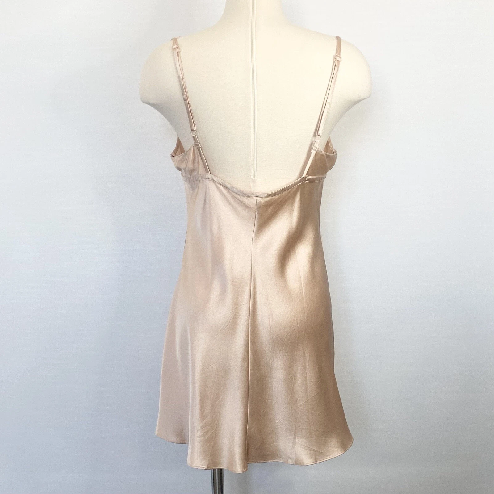 UNDERCOVER Abito slip Y2K Victoria’s Secret seta pizzo rosa pallido ballerina vintage chemise L