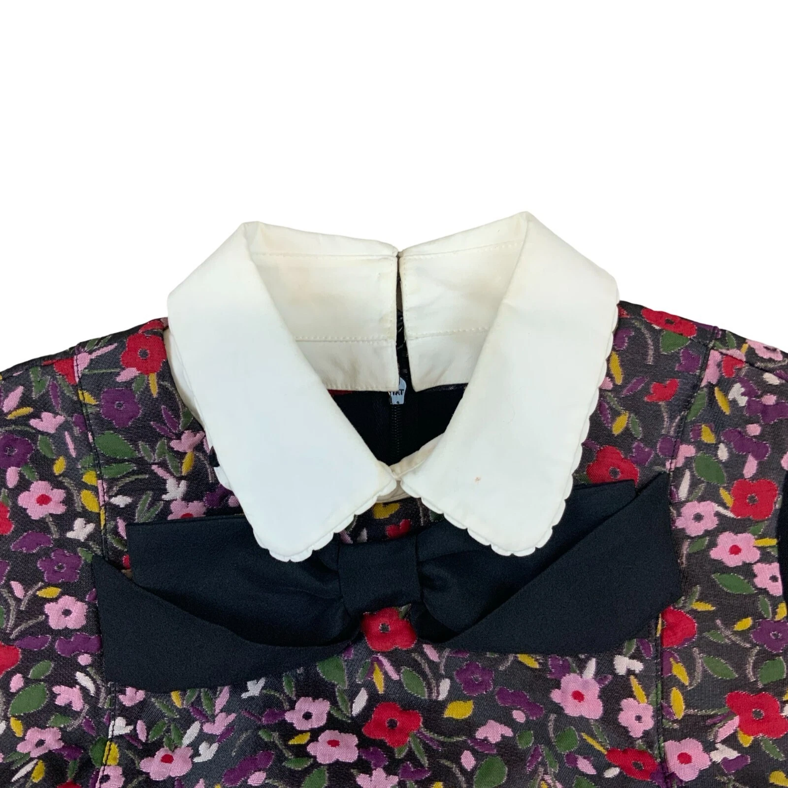 ABITO MIDI KATE SPADE FW 2017 FLOREALE CON COLLETTO JACQUARD XS UK 6