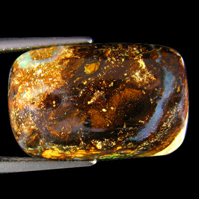 13.36Ct UNIQUE RAREST ! METALLIC GREEN FLASHY MATRIX PICTURE KOROIT BOULDER OPAL